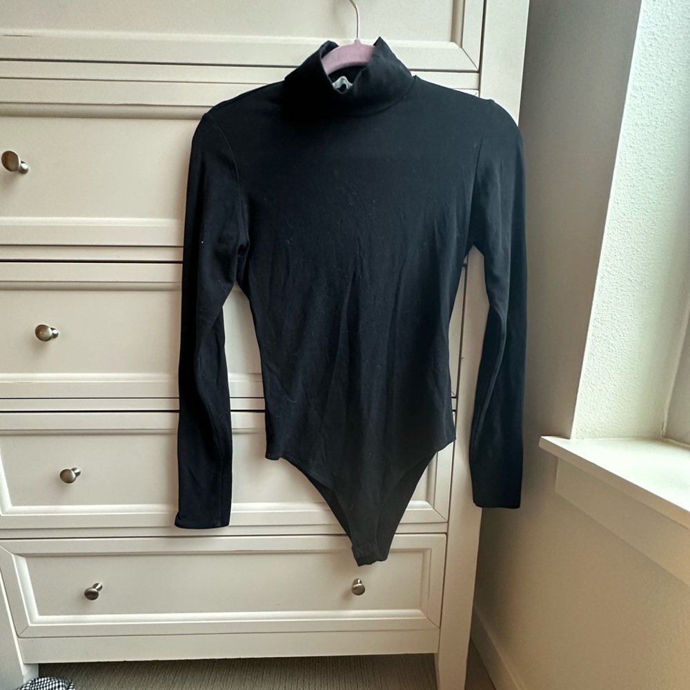 Reformation Black turtleneck bodysuit